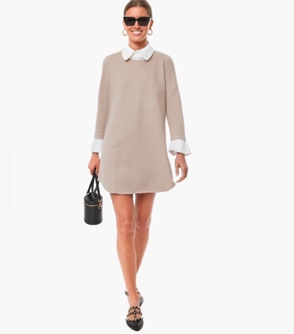 Tuckernuck Women's Sandwhisp Dakotah Dickey Peter Pan Collar Dress Shift Size M